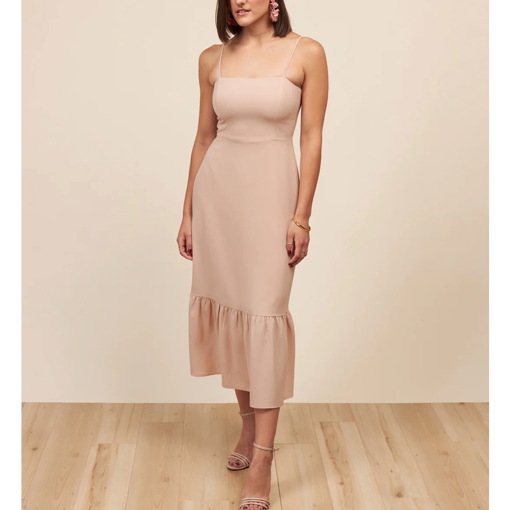 Park & Fifth Blush Pink Spaghetti Strap Midi Dress